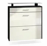Vladon Schuhschrank, Creme, Holzwerkstoff, 89x96x23 cm, Garderobe,...