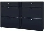 Vladon Schuhschrank, Schwarz, Holzwerkstoff, 155.5x95x28 cm, Garderobe,
