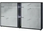Vladon Schuhschrank, Hellgrau, Holzwerkstoff, 155.5x95x28 cm, Garderobe,