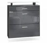 Vladon Schuhschrank, Grau, Holzwerkstoff, 89x96x23 cm, Garderobe,...