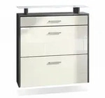 Vladon Schuhschrank, Creme, Holzwerkstoff, 89x96x23 cm, Garderobe,...