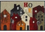 wash+dry Fussmatte Home Stories, Beige, Textil, H&auml;uschen, rechteckig, 50x75 cm,