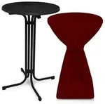 Beautissu Stehtisch, Bordeaux, Metall, Rundform,Rund, 60x110x60 cm, Esszimmer,