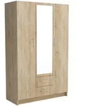 Masseno Dreht&uuml;renschrank, Sonoma Eiche, Holzwerkstoff, 4 F&auml;cher, 2 Schubladen,