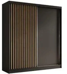 Masseno Schwebet&uuml;renschrank, Schwarz, Holzwerkstoff, 7 F&auml;cher, Rechteckig,
