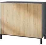 Vladon Kommode, Eiche, Holzwerkstoff, 92.5x83.5x35 cm, Wohnzimmer, Kommoden &