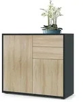 Vladon Kommode, Eiche San Remo, Holzwerkstoff, 79x74x36 cm, Wohnzimmer,...