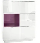 Vladon Highboard, Brombeere, Holzwerkstoff, 103x123x37.5 cm, Wohnzimmer,...