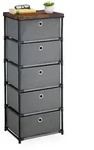 Relaxdays Kommode, Mehrfarbig, Metall, Kunststoff, Holzwerkstoff, 43x105x33 cm,