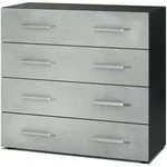 Vladon Kommode, Hellgrau, Holzwerkstoff, 76x72x35 cm, Wohnzimmer, Kommoden &