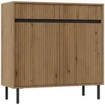 Masseno Kommode, Gold, Holzwerkstoff, 2 Schubladen, 100x100x40 cm, Wohnzimmer,