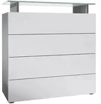 Vladon Kommode, Wei&szlig;, Holzwerkstoff, 76x80x33 cm, Wohnzimmer, Kommoden &...