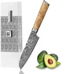 Zayiko Kleines, Birke, Metall, Holz, 23 cm, Kochen, K&uuml;chenmesser, Santokumesser