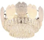 Globo Lighting Deckenleuchte, Silber, Glas, 50x27.9x50 cm, Lampen & Leuchten, LED