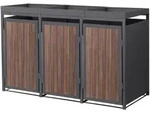 Ml-Design M&uuml;lltonnenbox, Dunkelbraun, Metall, Rechteckig, 80x124x196 cm,