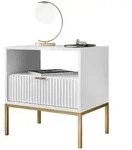 Lookway Nachttisch, Wei&szlig;, Holzwerkstoff, 54x56x39 cm, Schlafzimmer, Nachttische