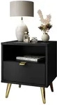 Lookway Nachttisch, Schwarz, Holzwerkstoff, 38x46x33 cm, Schlafzimmer,...