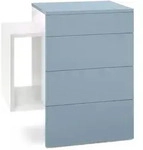 Vladon Nachttisch, Pastellblau, Holzwerkstoff, 60x63x36 cm, Schlafzimmer,...