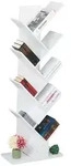 Relaxdays B&uuml;cherregal, Wei&szlig;, Holzwerkstoff, Baum/Pflanze/Natur, 51x138x25 cm,