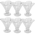 Intirilife Eisbecher, Transparent, Glas, 6-teilig, leicht zu reinigen, Essen &