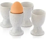 S&auml;nger Eierbecher, Creme, Stein, 4-teilig, Vintage, Rund, 4.5x7x4.5 cm,...