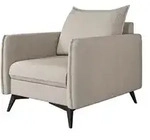 S-Style Sessel, Ecru, Textil, Echtholz,Buche, Birke, 1-Sitzer, F&uuml;llung: