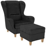 Supellex Ohrensessel, Graphit, Textil, 92x108x92 cm, Wohnzimmer, Sessel,...