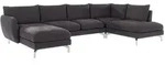 S-Style Wohnlandschaft, Graphit, Textil, 7-Sitzer, F&uuml;llung: