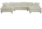 MKS Wohnlandschaft, Creme, Metall, 6-Sitzer, U-Form, 346x76x208 cm, Wohnzimmer,...
