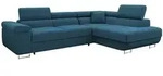 Mirjan24 Ecksofa, Blau, Textil, 5-Sitzer, rechts montierbar, L-Form,Rechteckig,