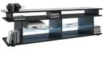 Vladon Lowboard, Schwarz Hochglanz, Holzwerkstoff, 138.5x39x37.5 cm, Wohnzimmer,