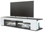 Vladon Lowboard, Wei&szlig; Hochglanz, Holzwerkstoff, 134.5x30.5x38.5 cm, Wohnzimmer,