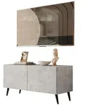 Lookway Tv-Lowboard, Grau, Metall, Uni, 100x49x40 cm, Wohnzimmer, Wohnw&auml;nde,