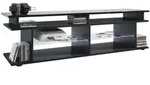 Vladon Lowboard, Schwarz Hochglanz, Holzwerkstoff, 138.5x39x37.5 cm, Wohnzimmer,