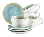 M&auml;ser Kaffeeservice Frozen, Gr&uuml;n, Keramik, 8-teilig, 13.5x6.5x10 cm, Essen &