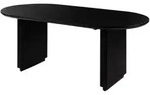 Massivmoebel24 Esstisch, Schwarz, Holz, Echtholz,Mangoholz, Oval, 100x76x200 cm,