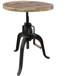 Massivmoebel24 Tisch, Mehrfarbig, Holz, Echtholz,Altholz, Rund, 75x45x75 cm,