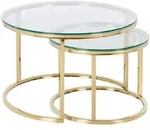 Beliani Couchtisch, Gold, Metall, 50x44x50 cm, Wohnzimmer, Wohnzimmertische,