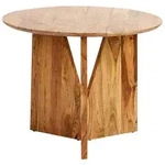 Beliani Esstisch, Hellbraun, Holz, 4-Sitzer, Rund, 100x79x100 cm, Esszimmer,...