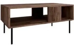 Mirjan24 Couchtisch, Braun, Metall, Holz Optik, Rechteckig,Rechteckig,...