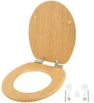Relaxdays Wc-Sitz, Hellbraun, Holzwerkstoff, Metall, Kunststoff, 37.5x5.5x43.5...