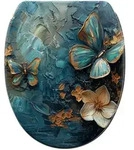 Sanilo Wc-Sitz, Blau, Holzwerkstoff, Tiere, Oval, 37.7x5.5x48 cm, Badezimmer, WC