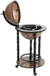 MCW Globusbar, Schwarz, Holz, Eukalyptusholz, 45x100x66 cm, Wohnzimmer, Regale,