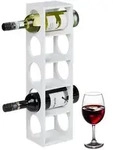 Relaxdays Weinregal, Wei&szlig;, Holz, 14x53x12 cm, Wohnzimmer, Regale, Weinregale