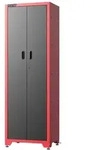 Werkstatt-Hochschrank Juno, Rot, Schwarz, Metall, 46x198x66 cm, stehend, zur