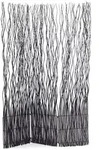 Design Delights Paravent, Schwarz, Naturmaterialien, 120x170x6 cm, Wohnzimmer,