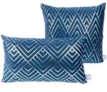 Zierkissenset, Blau, Silber, Textil, 2-teilig, F&uuml;llung: Polyester, 30x45 cm,