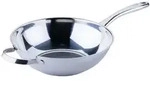Chefkoch+Fackelmann Wokpfanne Rosenheim, Edelstahl, Metall, rund,...