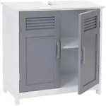MCW Waschbeckenunterschrank, Grau, Holz, Bambus, 60x60x30 cm, Badezimmer,