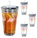 Relaxdays Glasbecher, Transparent, Glas, Kunststoff, Essen & Trinken, Gl&auml;ser,